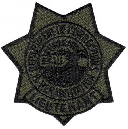 "CDCR" CALIFORNIA DEPT OF CORRECTIONS & REHABILITATION - SUBDUED Soft Badge Star - "LT" LIEUTENANT